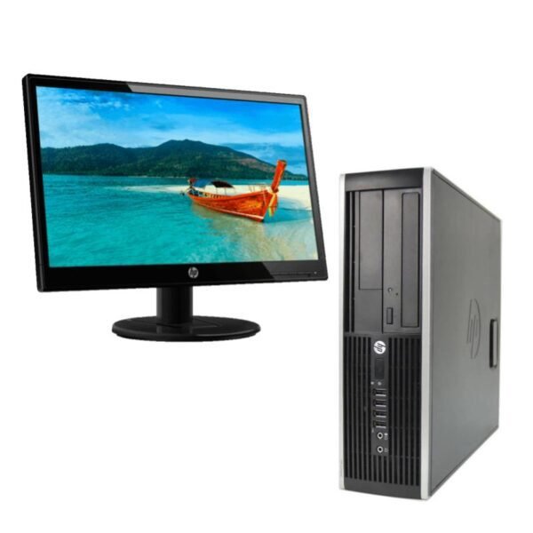 Computador HP Compaq 6005 Pro SFF, mostrando su diseño pequeño y funcional, ideal para uso en oficinas y pequeñas empresas.