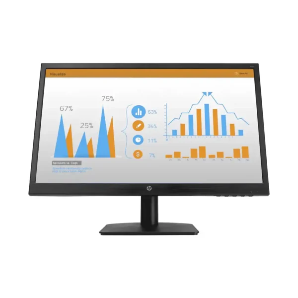 Monitor HP N223 de 22”, mostrando su diseño moderno y pantalla antirreflejo, ideal para uso en oficinas y estudio.